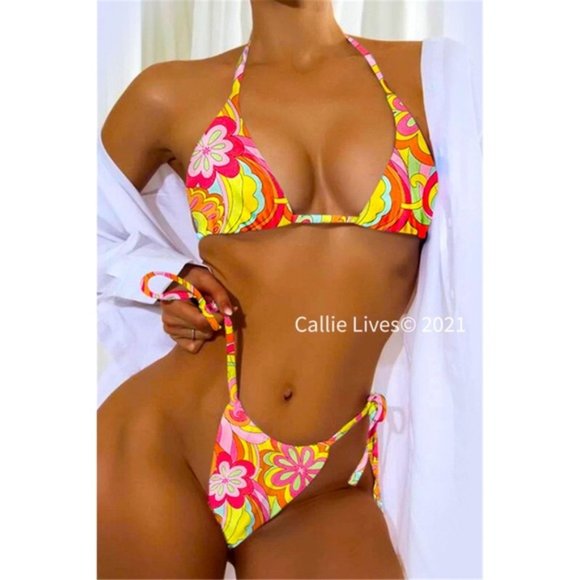 Callie Lives Other - LAST ONE   Floral Sunrise Bikini